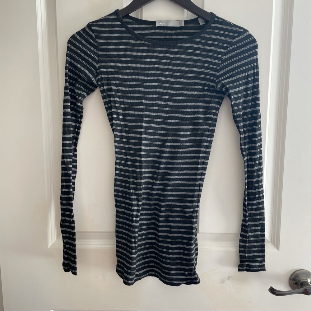 NWOT VINCE Striped Long Sleeve Shirt xs